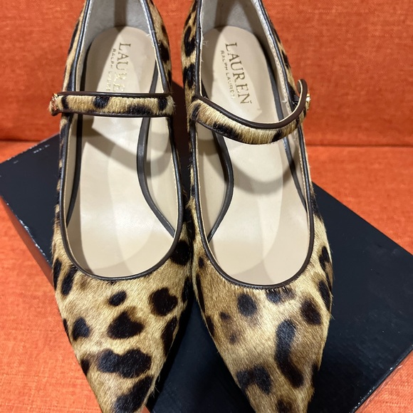 Lauren Ralph Lauren Leopard Print Heels NWT - Picture 2 of 8